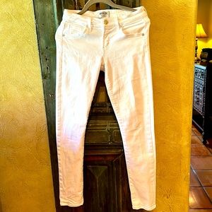 Agolde size 25 white stretch jean.Fitted and peg leg.